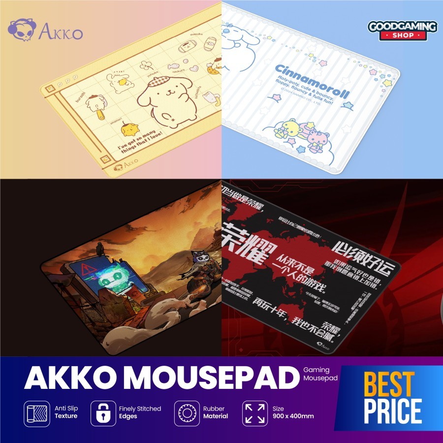 AKKO Mousepad Limited Edition Pompompurin / Cinnamoroll / Wasteland Survival / King's Avatar-Ye Xiu