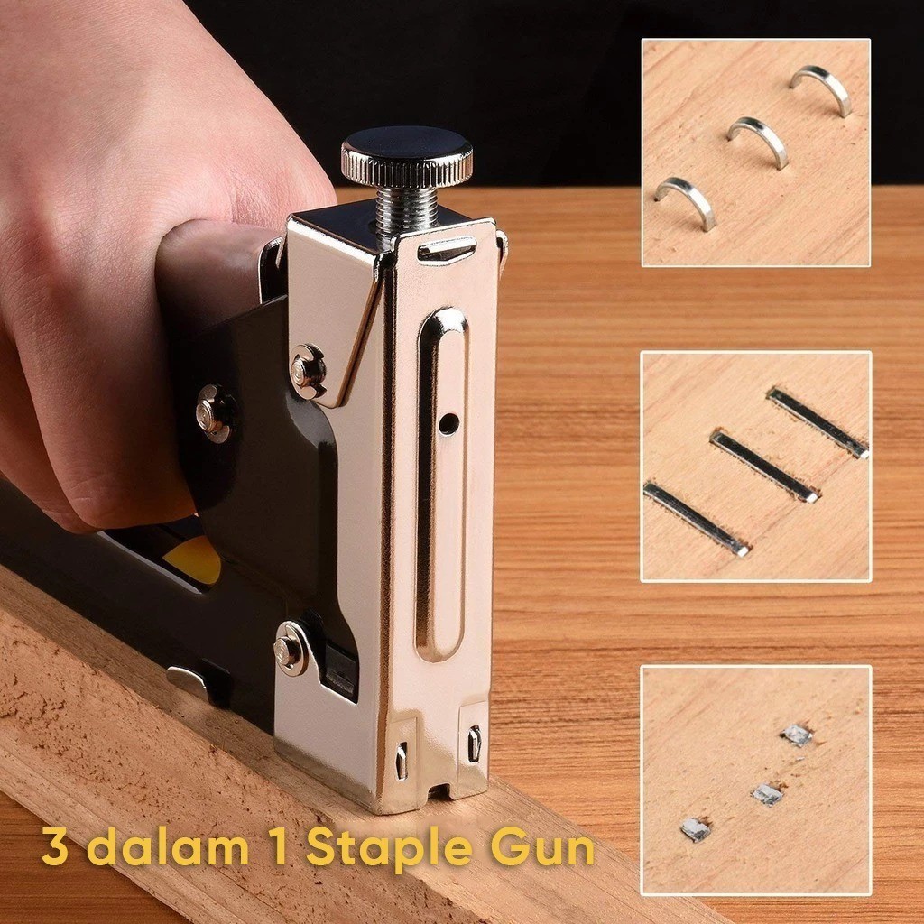 

3 In 1 Stapler Gun 3 In 1 Pistol Kuku Staples Tembak Gun Tacker Gratis 600 Paku Powerfull Pistol Stapler Furnitur DIY Pelapis Pistol