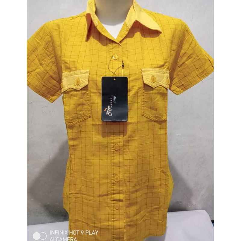 Murah Blouse Baju Kemeja Wanita MPD Emba Gold Size M
