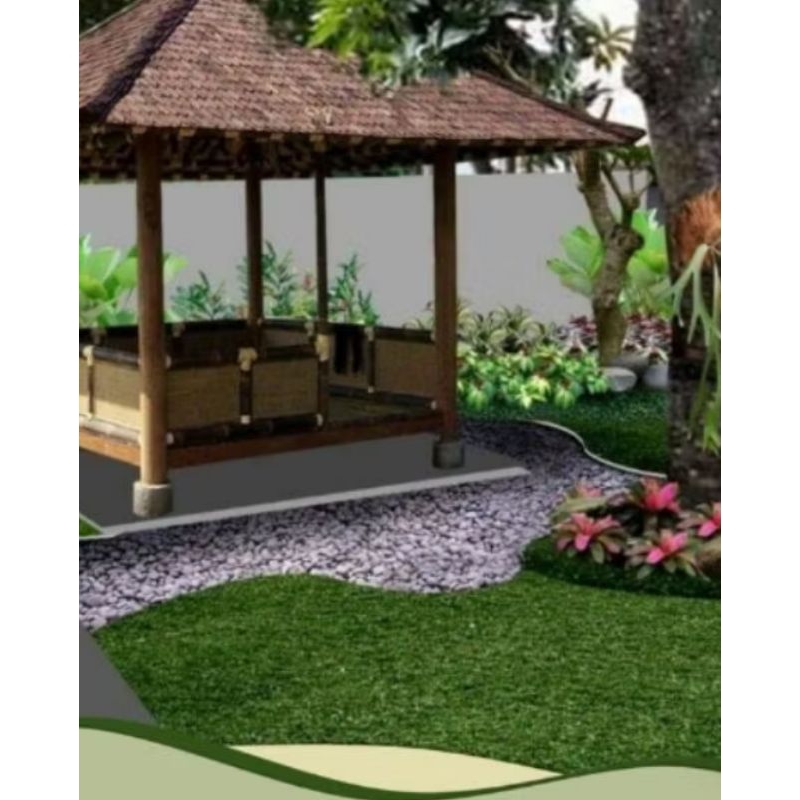 Saung gajebo bambu. hiasan taman