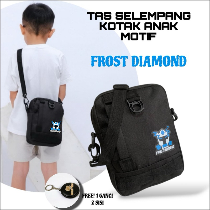 Tas Selempang Kotak Anak Laki Laki Motif FF Frost Diamond Sprunki