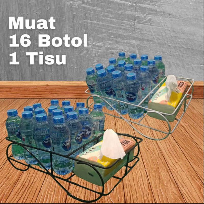 Rak Tempat Minum Lebaran/Keranjang Tempat Air Mineral/Rak Botol dna Tissu/Rak Aqua Gelas Motif