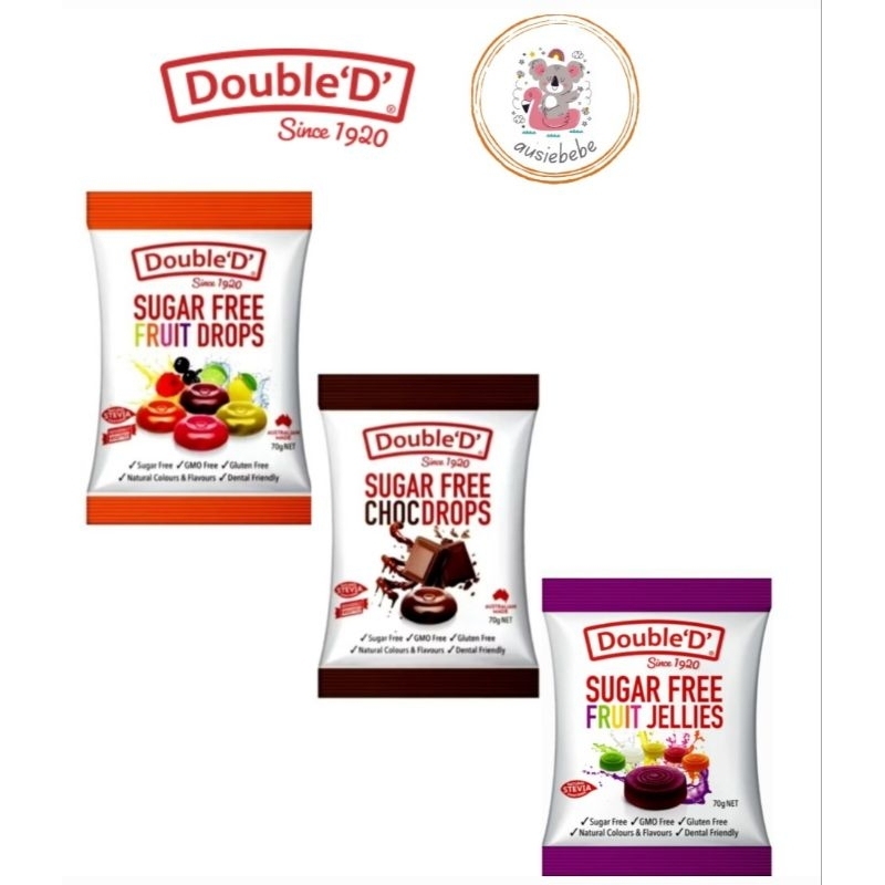 

Double ' D ' Permen sugar free / bebas gula Fruit Drops dan Chocdrops