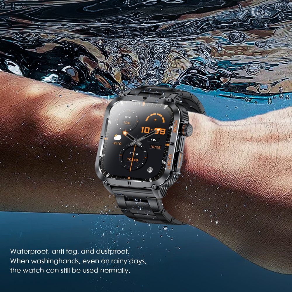 LIGE Smart Watch Tahan Air Pria Panggilan BT Pelacak Kebugaran Olahraga Luar Ruangan Smartwatch Pria