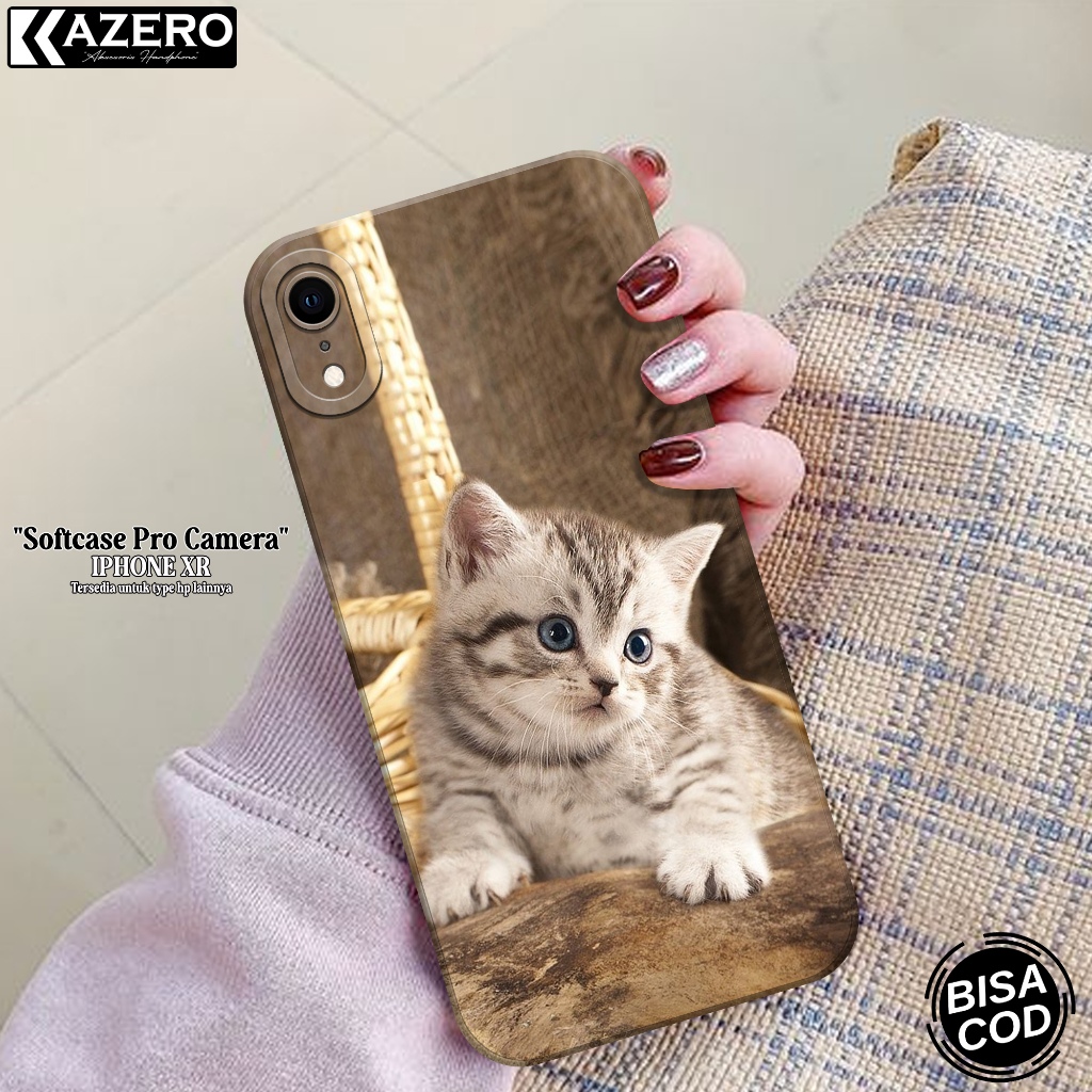 KAZERO - Case Hp IPHONE XR - Fashion Case Kucing Pro Camera - Softcase IPHONE XR - Kesing IPHONE XR 