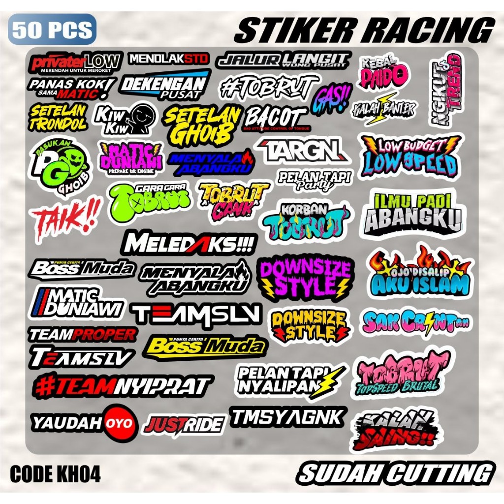 

[ kh 04 ]50pcs stiker pack racing kata kata viral aesthetic tinggal tempel