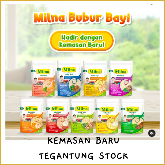 Milna Bubur Bayi 6+ & 8 + 120 gr / Bubur Bayi Milna / Milna Bubur Bayi