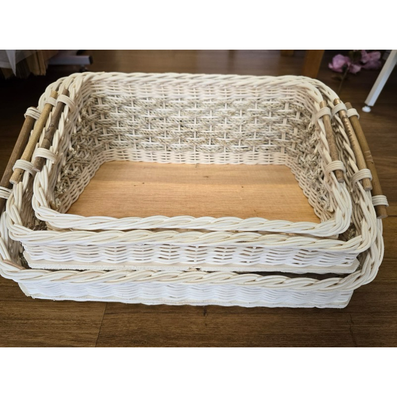 Keranjang Rotan Kayu Hampers Parcel Lebaran Dekorasi Hiasan Kecil Sedang Besar