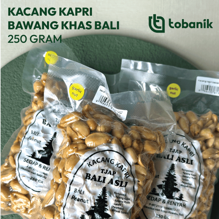 

Kacang Kapri Bawang Khas Bali Garlic Tjap Bali Asli 250 Gram