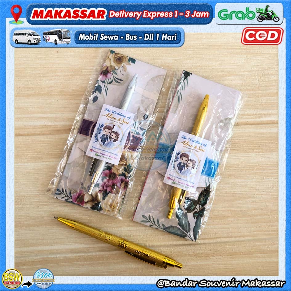 (isi 50 pcs) Souvenir PULPEN EMAS SILVER kemas ALAS Sovenir Suvenir Pernikahan Murah Makassar