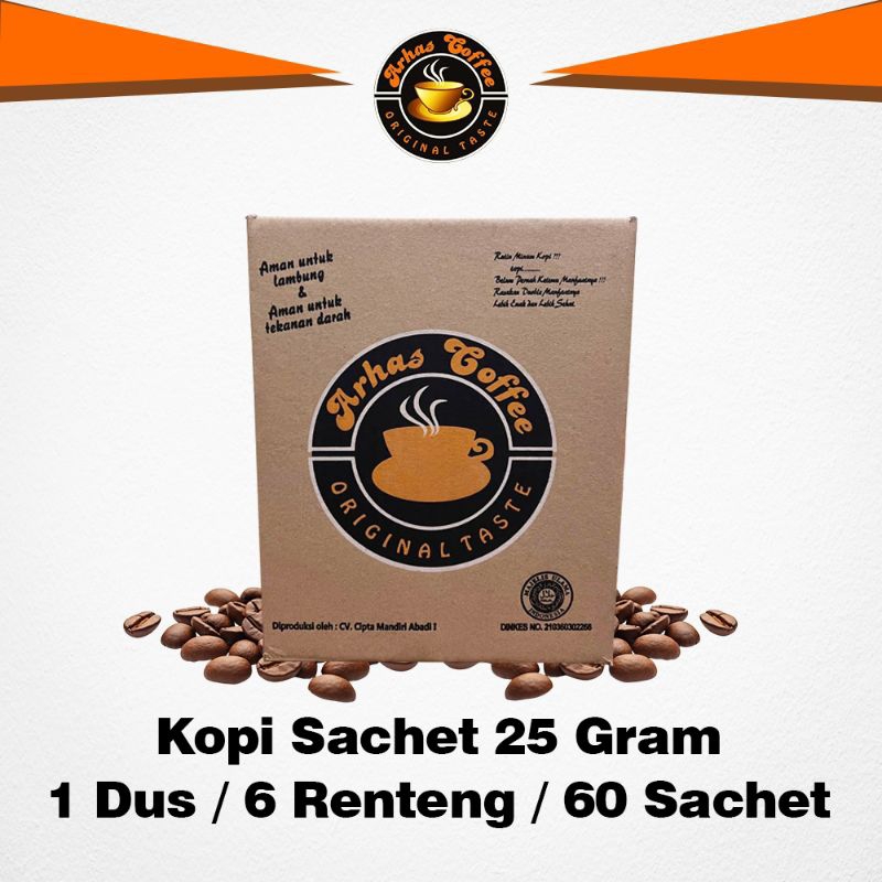 

Arhas Coffee Kopi + Gula 1 dus 60 sachet