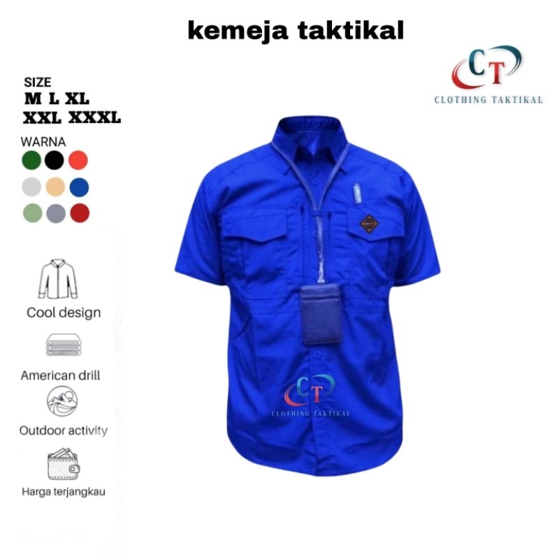 kemeja taktikal M-TAC lengan pendek/kemeja taktikal lapangan/kemeja pria lengan pendek/kemeja wanita