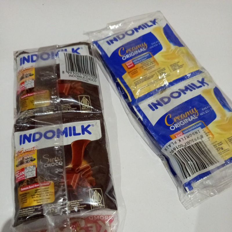 

Indomilk Creamy / Indomilk Full Cream kemasan 1 renteng isi 6 bungkus rasa original & cokelat