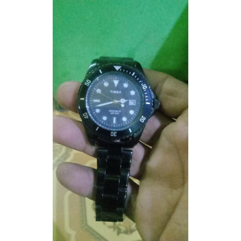 jam tangan timex indiglo wr50m second