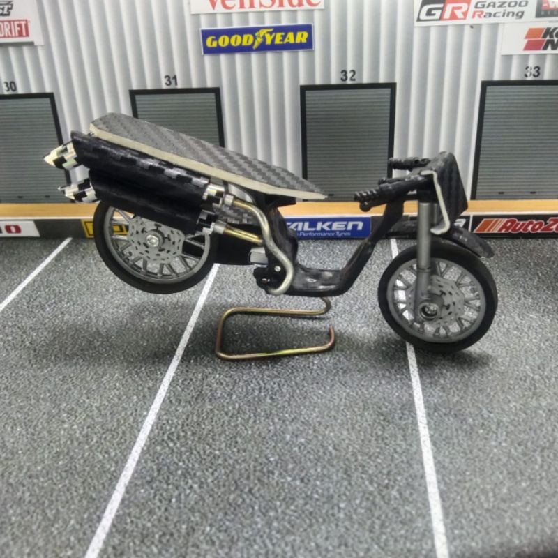 Mainan Motor Drag Miniatur//MATIC Setang Bisa Dibelokan