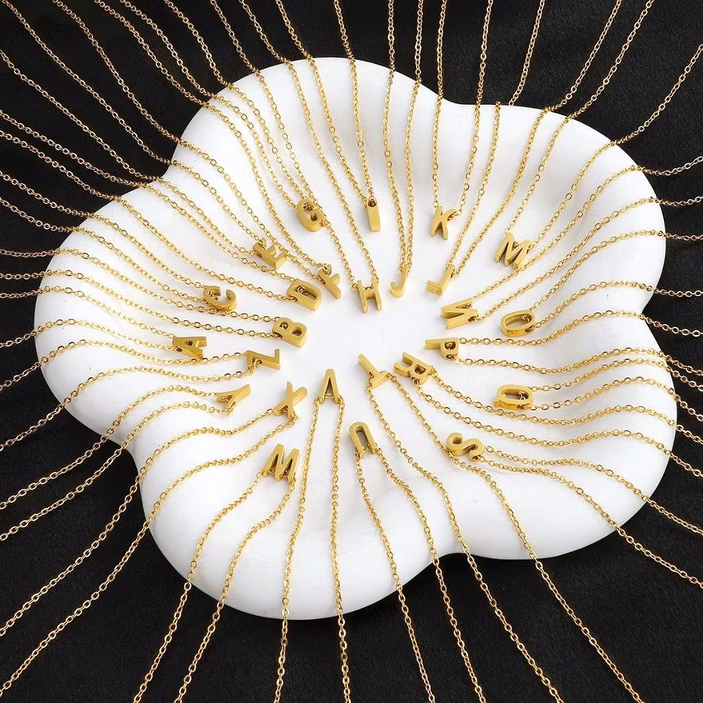 Kalung Titanium Inisial Huruf Anti Karat/ Kalung Huruf Wanita Titanium Anti Karat