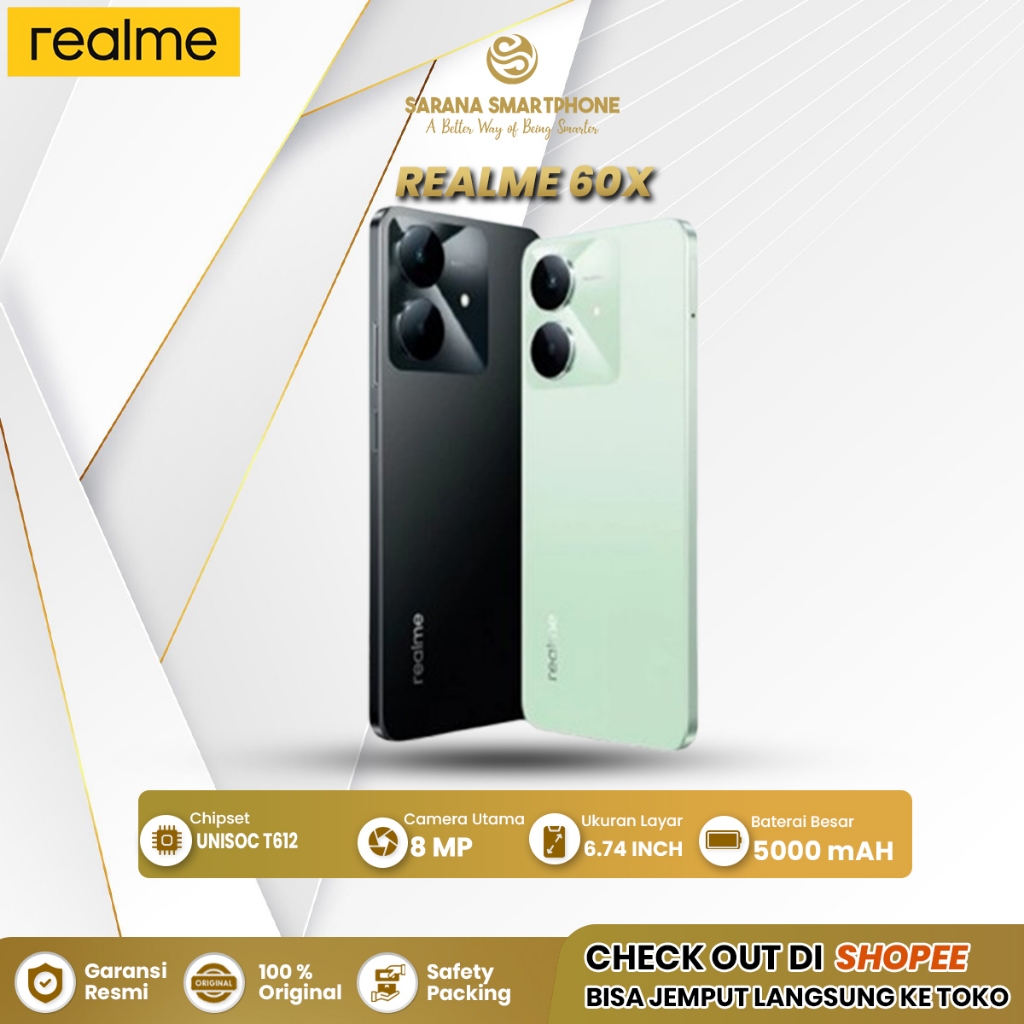 Realme Note 60x 4+4/64GB|128GB Hp Murah Termurah Android Smartphone Original Garansi Resmi