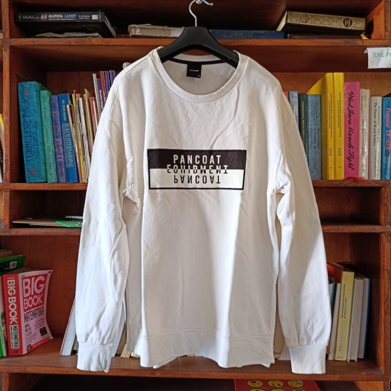 Size M Pria | Sweater Crewneck Pancoat Equipment Putih Second Original