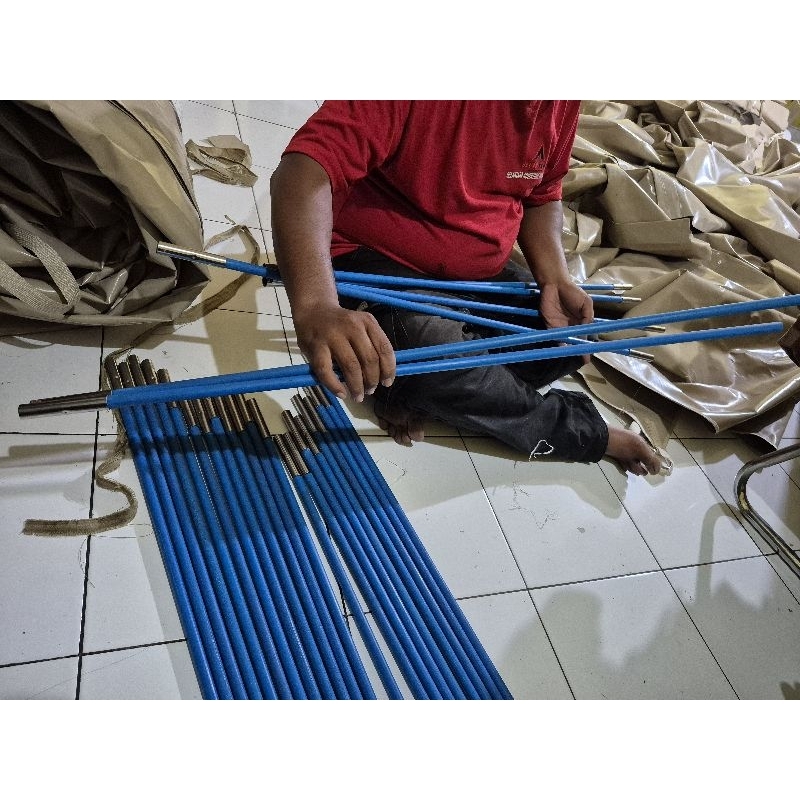 FRAME TENDA LORONG ROPI 13 mm tebal kokoh kuat lengkung carbon