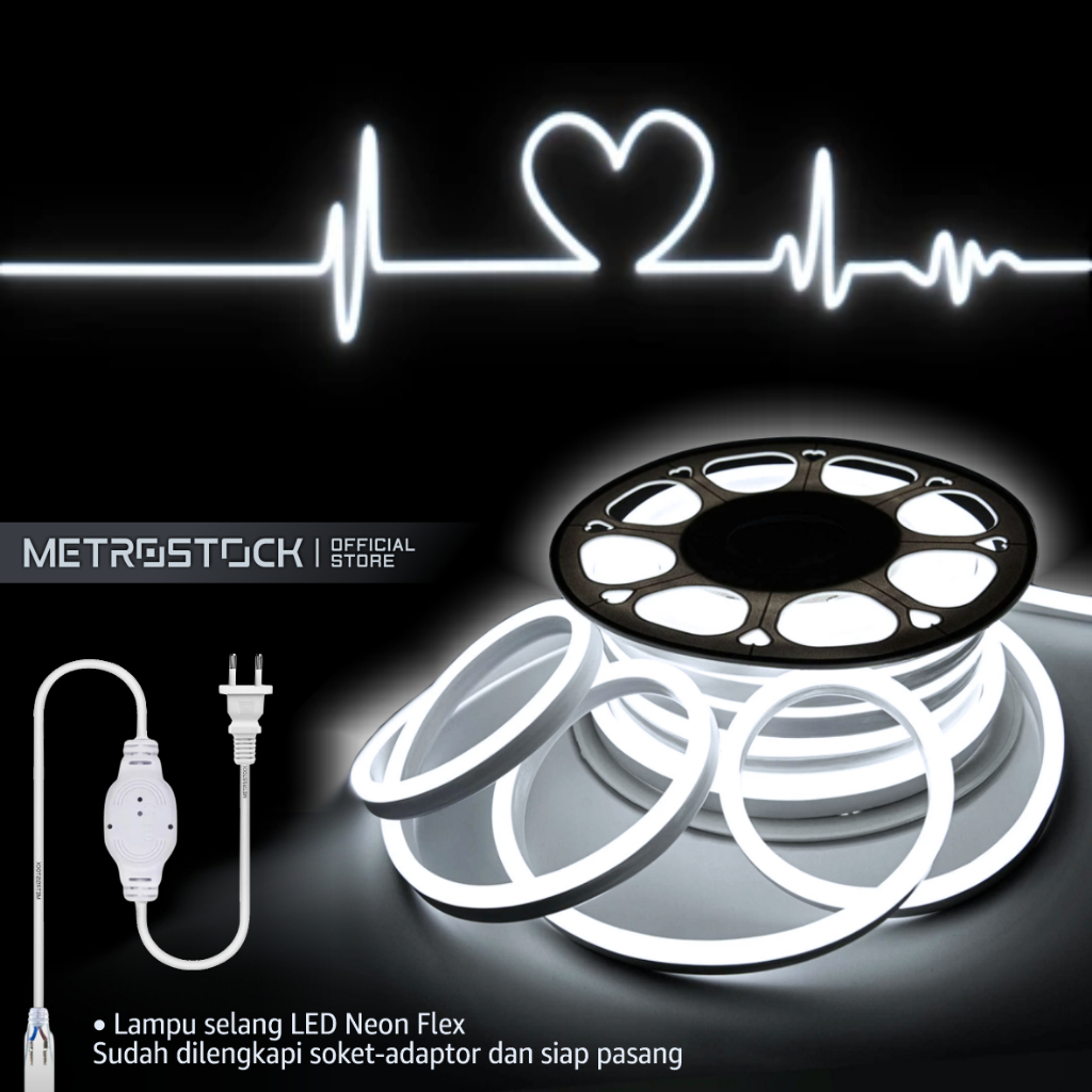 Lampu LED neon flex aesthetic hias dekorasi backlight tempel dinding custom tulisan logo branding de