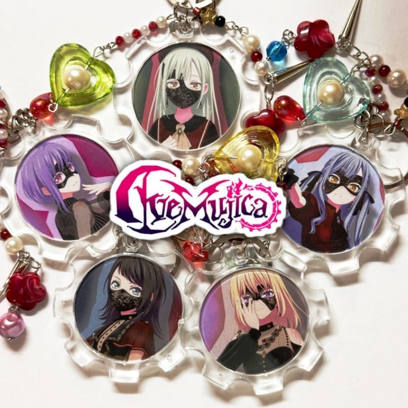 bandori: ave mujica keychains ♧ gantungan kunci bang dream (by zoarbit)