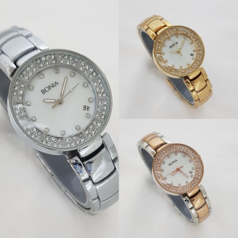 Jam Tangan Wanita Fashion Watch Bonia Tanggal Permata High Quality