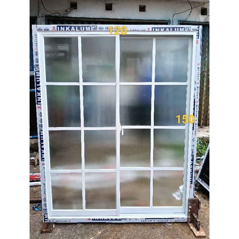 Jendela Aluminium bukaan geser(sliding) UK, L 120 x T 150