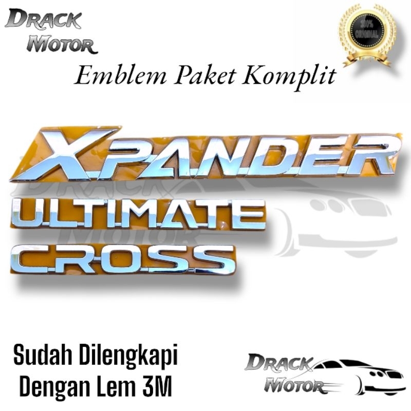 Emblem Tulisan Xpander Ultimate Cross Chrome Original Bagasi Belakang Mitsubishi Xpander