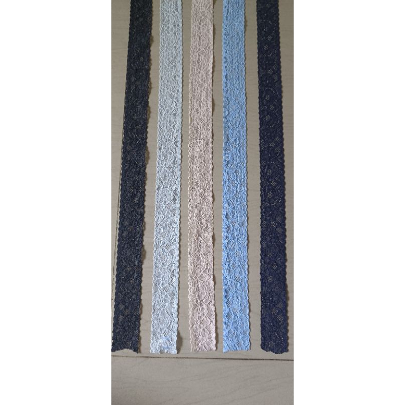 Renda stretch cantik harga terjangkau Rp 12000/15yard ukuran 2,5cm