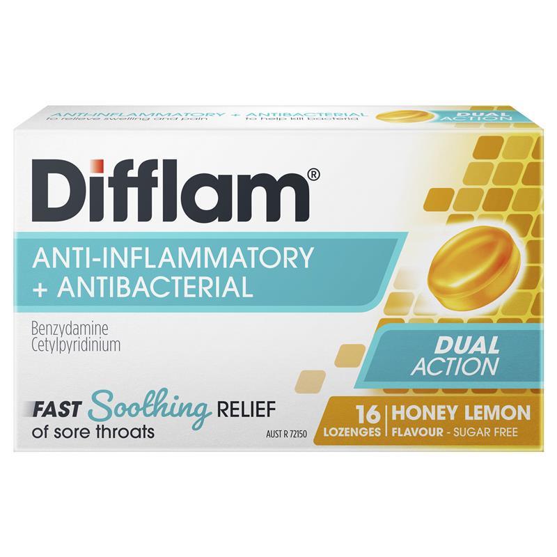 

Difflam Sore Throat Sugar Free Honey And Lemon 16 Lozenges Australia