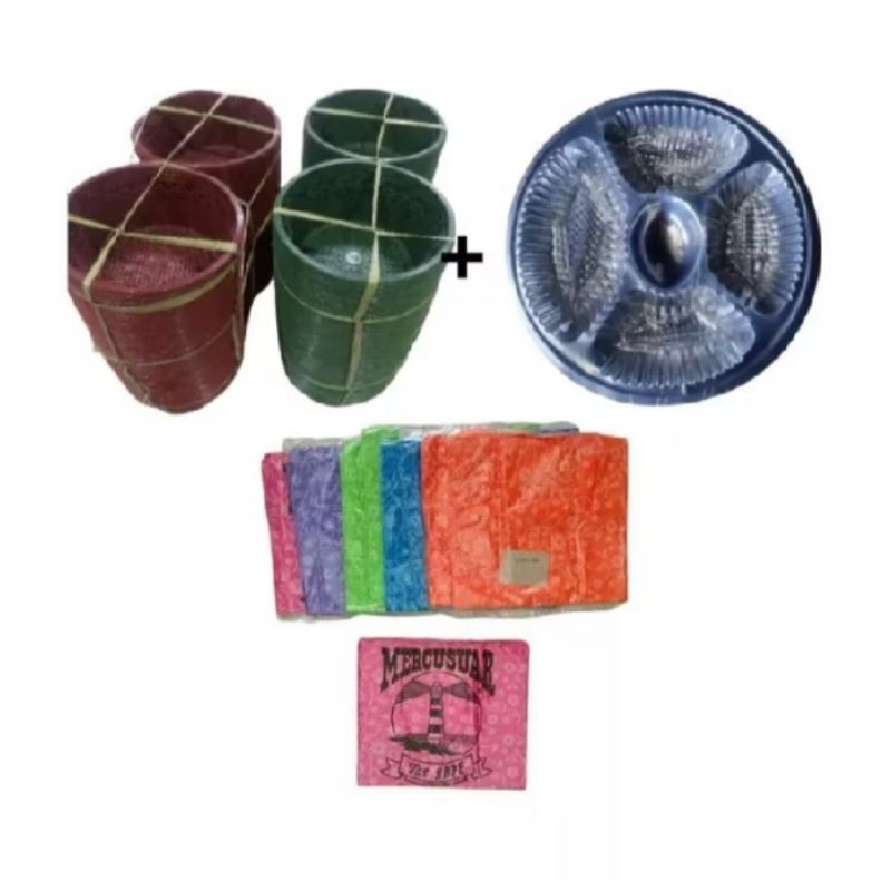 WAKUL MINI PAKET KOMPLIT 200PCS WAKUL, MIKA WAKUL, PLASTIK WAKUL BAHAN TEBAL DAN KUAT / WAKUL HAJATA