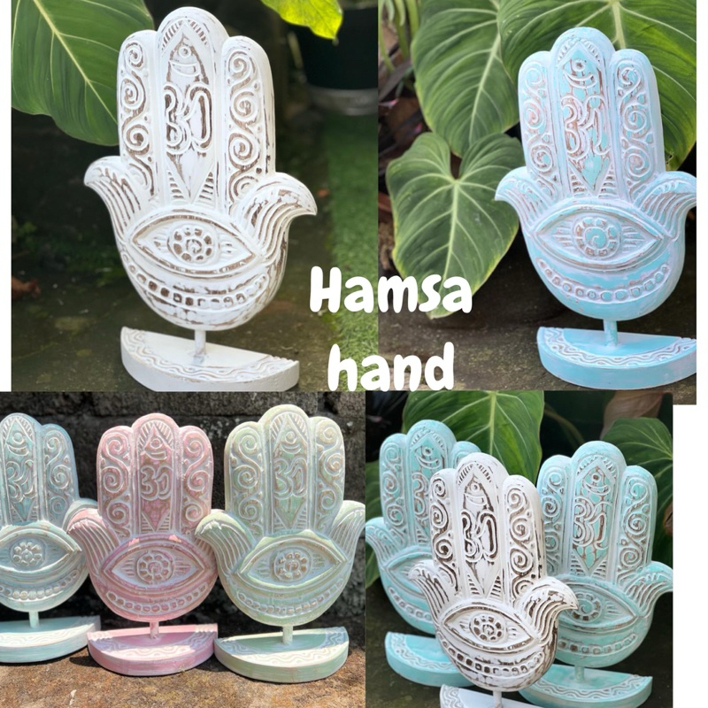Pajangan Hamsa hand 25 x 35 cm  - Patung Tangan Jimat Hamsa hand - Hamza hand - hand sculpture - Paj