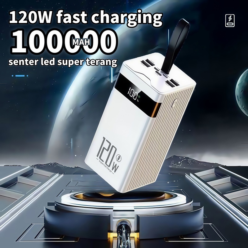 Power Bank 100000mAh Fast Charging 120W Original Sudah termasuk 4 kabel Power Bank 500000mah Robot P