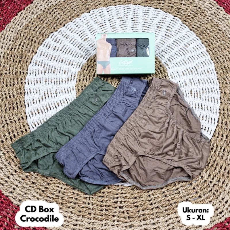 3ps.Celana Dalam Pria Crocodile isi 3 kode 242 kotak hijau Celana Dalam Crocodile Pria Dewasa Celana
