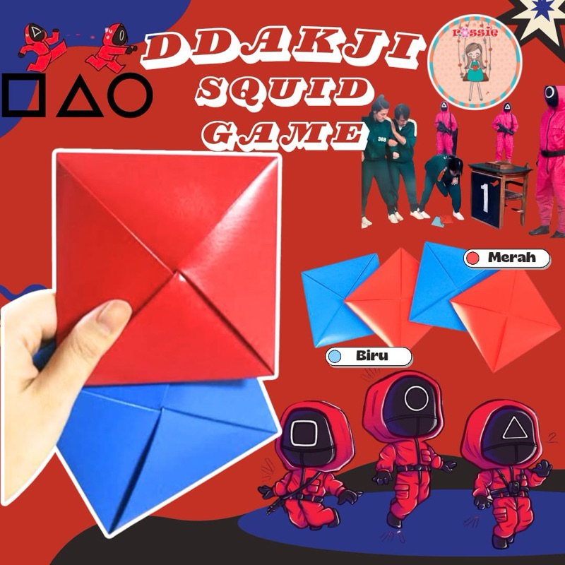 Ddakji Squid Game Set Ddakji/Ddakji Squid Game Permainan Ddakji korea squid game kertas tebal/Mainan