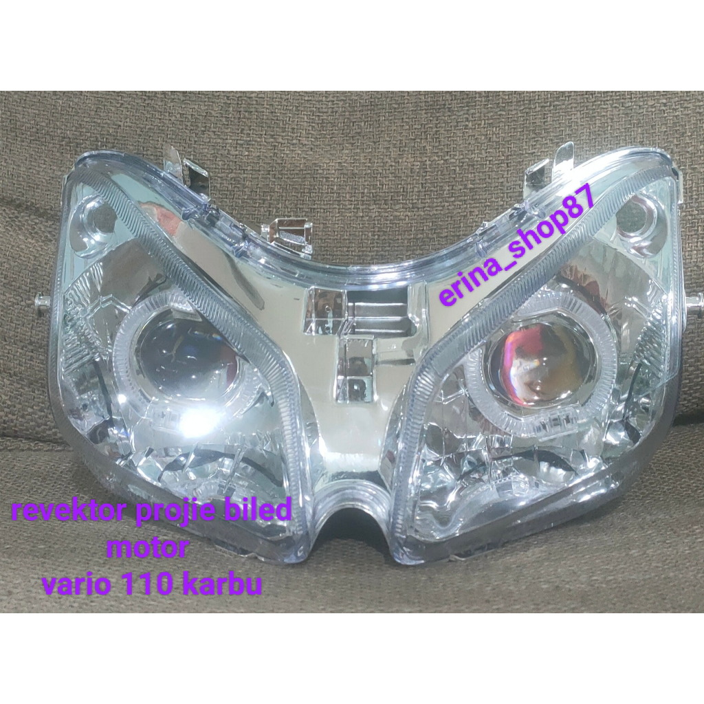 revektor lampu depan Biled motor vario 110 karbu 1 set revektor + 2 lampu biled motor vario 110 lama