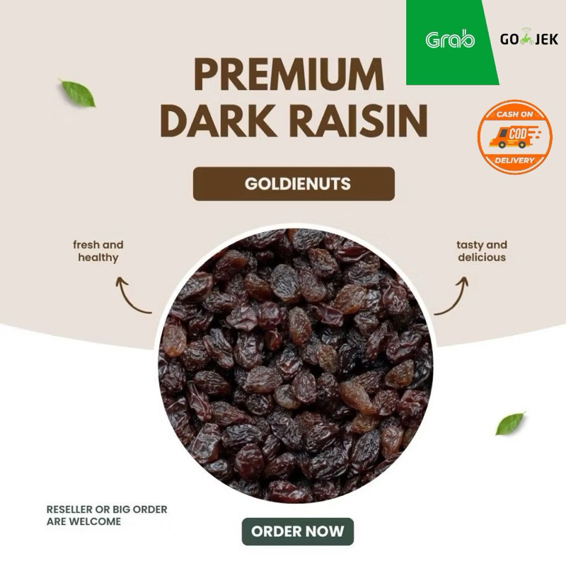 

(COD) Kismis Premium 1Kg | Kismis Hitam Dark Raisin Manis Kemasan Vakum Curah | Kismis Saudi Arabia