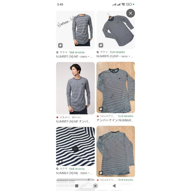 kaos lengan panjang salur number nine