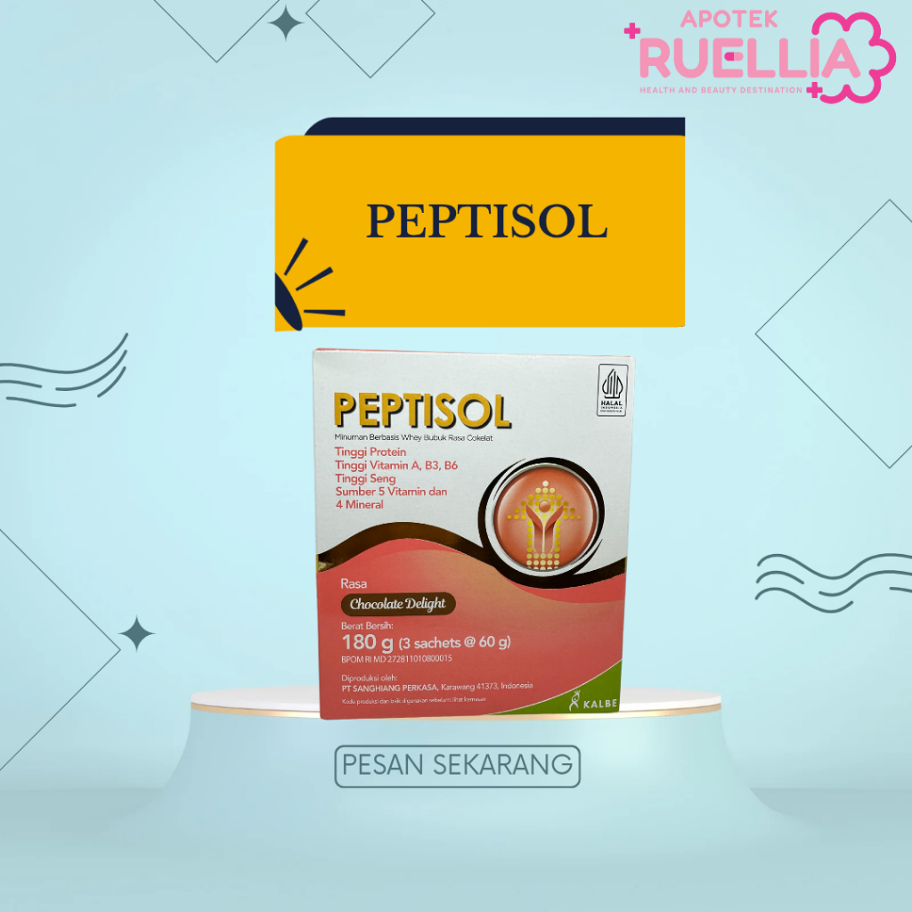 

Peptisol Coklat 180 gram - Nutrisi Tinggi Protein Rendah Residu
