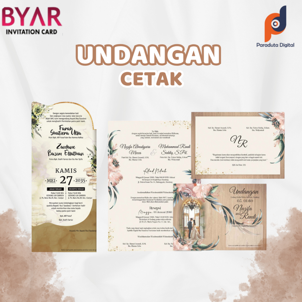UNDANGAN NIKAH CETAK | UNDANGAN NIKAH BYAR SERIES | ELEGANT | MEWAH