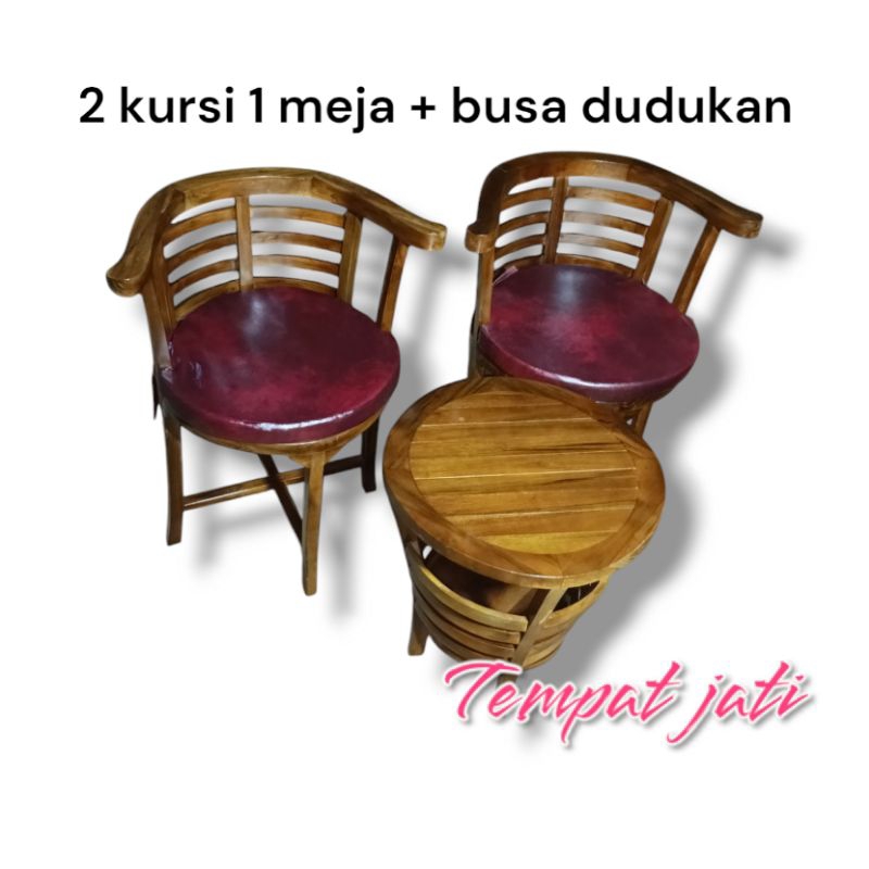 Free Busa Dudukan Set Kursi Teras Kayu Jati 2 kursi 1 meja
