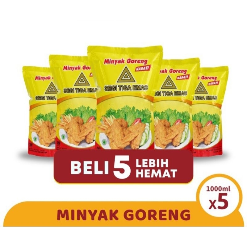 

[HEMAT] 5 PCS MINYAK GORENG SEGITIGA EMAS 1LITER