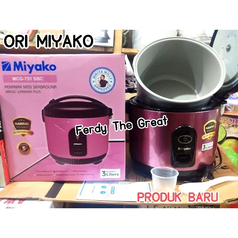 Magic com miyako 3 Liter MCG 751 SBC / magic com baru jumbo miyako / penanak nasi / rice cooker / mi
