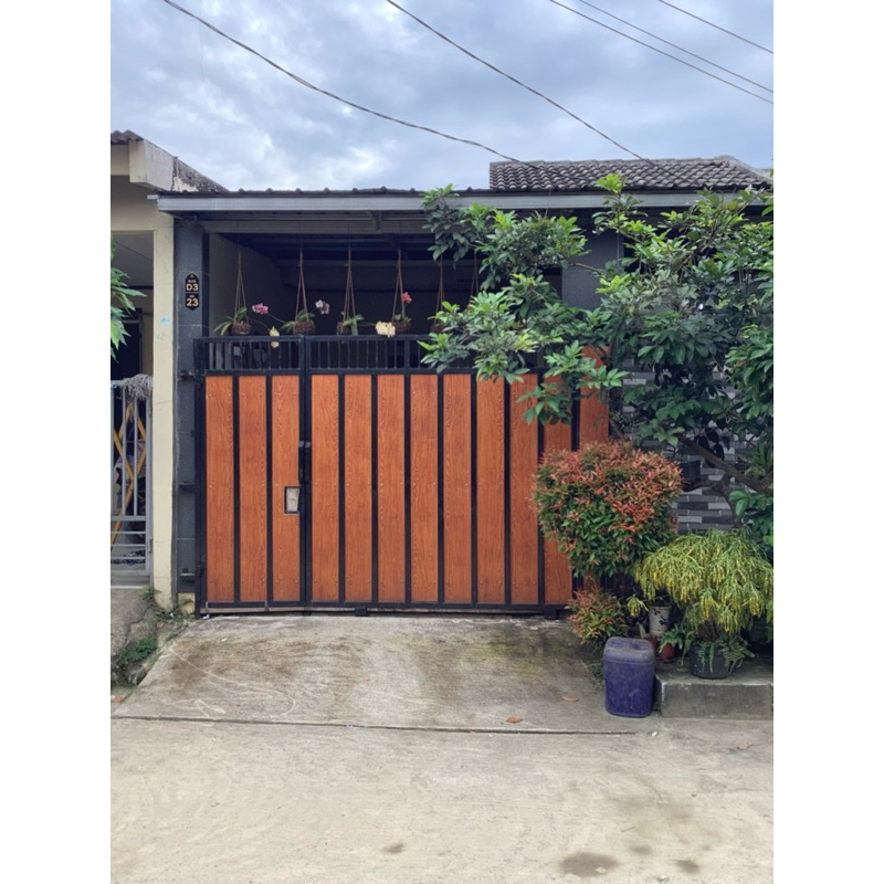 pager rumah, pagar GRC motif kayu minimalis bisa custom