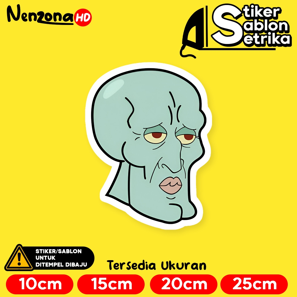 

Squidward Ultra Handsome Face Kartun Spongebob Stiker Sablon Setrika by Nenzona HD