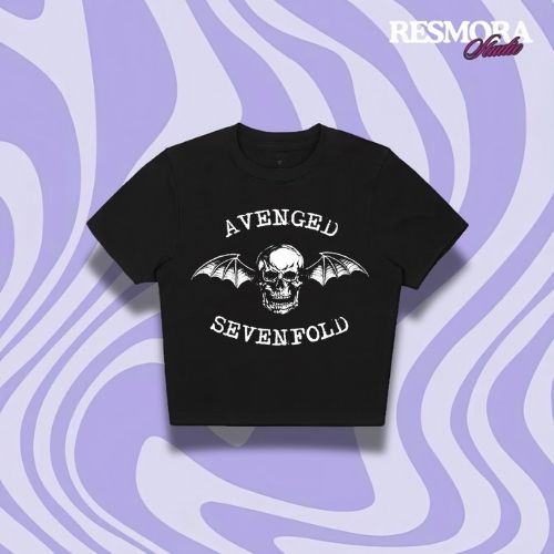 Resmora "A7X" Slim Fit Crop Top | Black | Crop Tee | Avenged Sevenfold