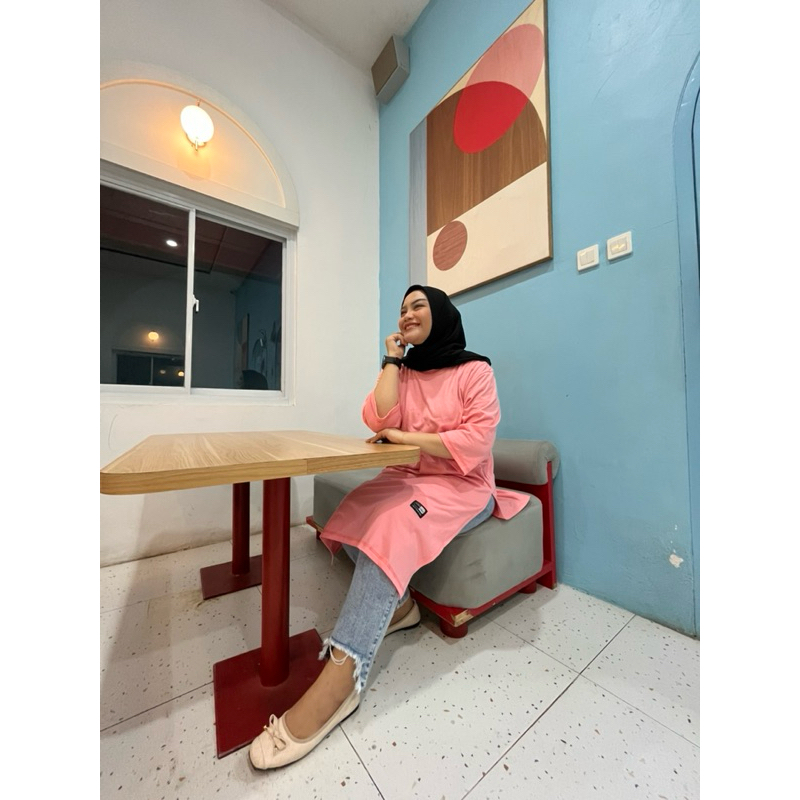 ATASAN KAOS POLOS TUNIK WANITA COTTON TEBAL LEMBUT