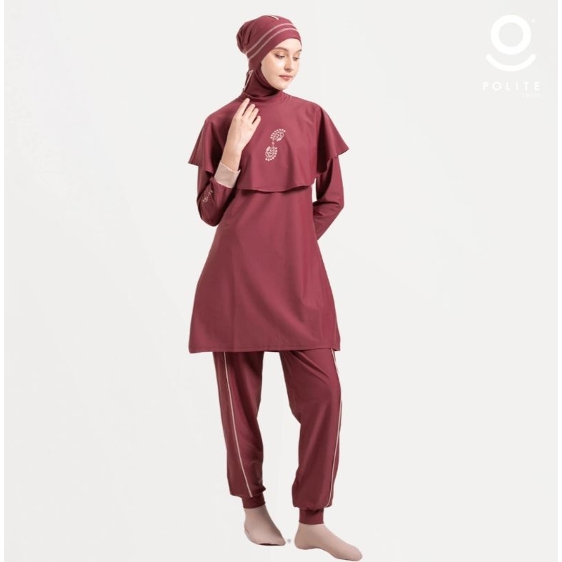 [Free Swimsock] POLITE SWIM Baju Renang Wanita Muslimah Syar'i Premium & Elastic