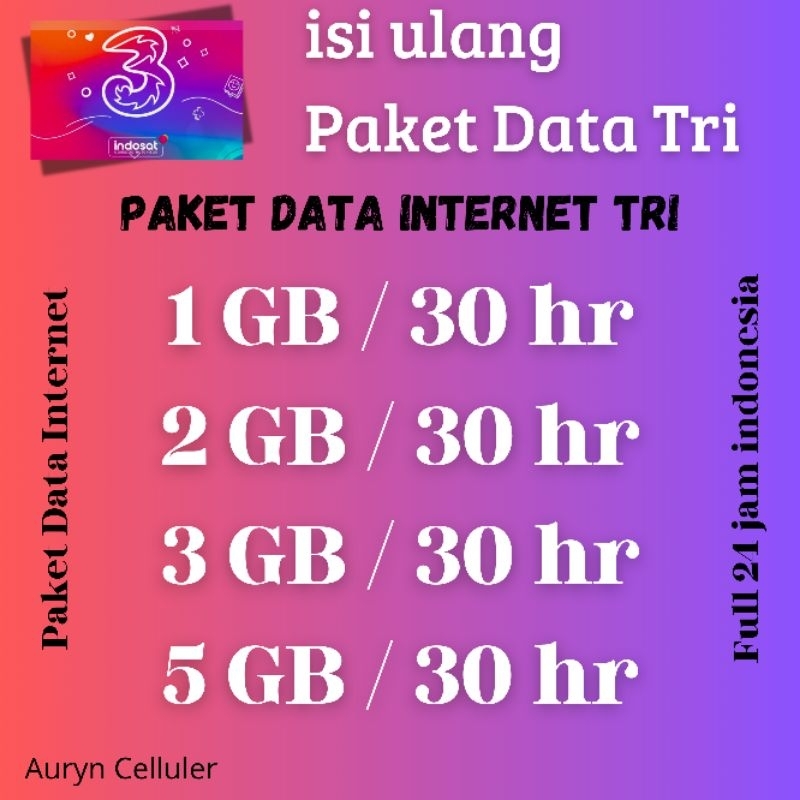 TRI PAKET DATA INTERNET FULL 24 JAM