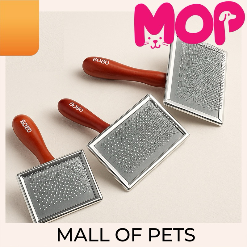 Sisir slicker brush kayu anjing kucing